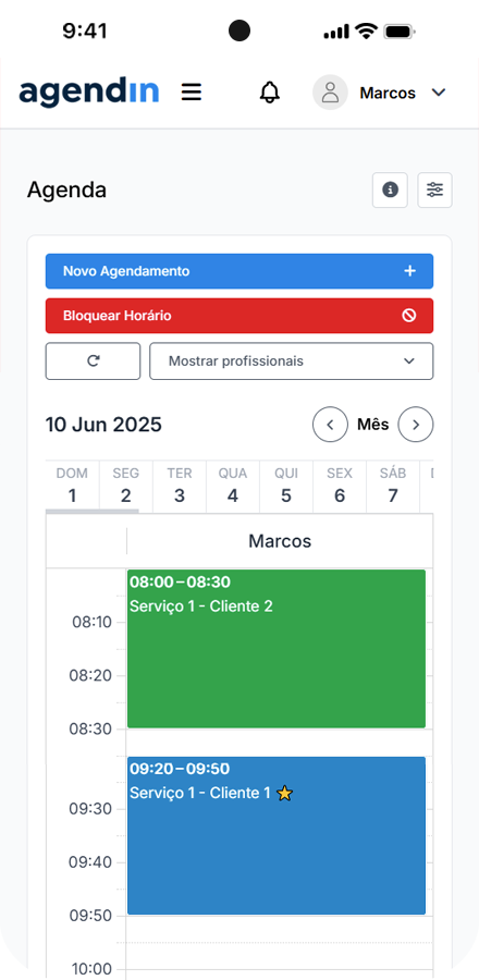 Painel de Controle - Agenda
