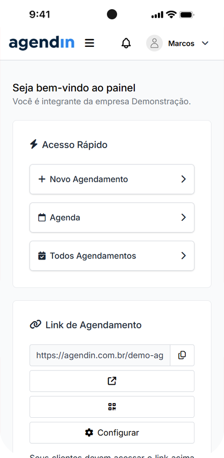 Painel de Controle - Página Inicial
